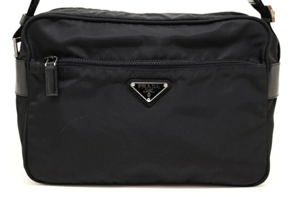 Prada Shoulder Bag Black Calfskin